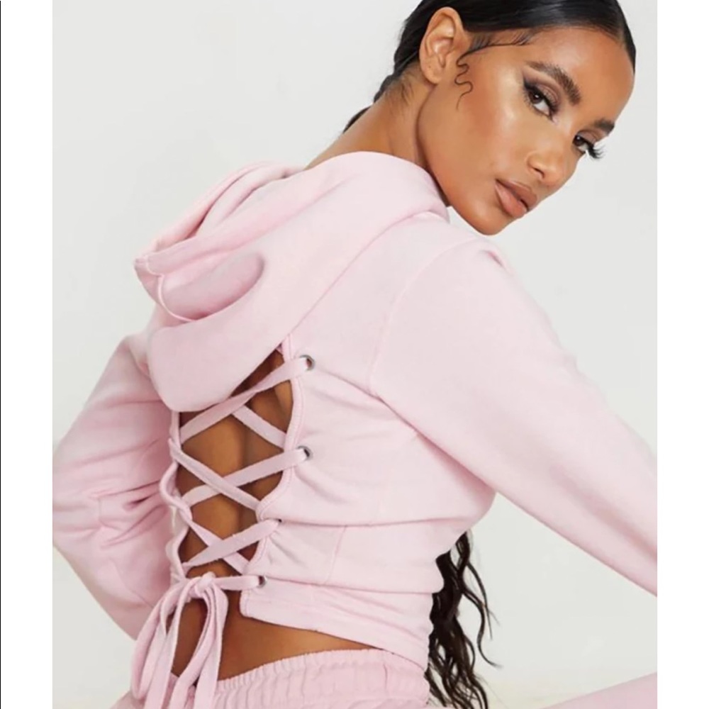 Pink Hoodie and Sweat Pants Set